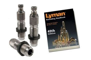 Image of Lyman 500 S&amp;W Carbide Pistol 3 Die Set w/ Lyman 49th Edition Reloading Handbook, Soft Cover 7680126-KIT1