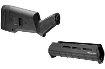 Image of Magpul Mossberg 500/590 SGA Stock &amp; M-LOK Forent Set, Black MAG494BLK-KIT1