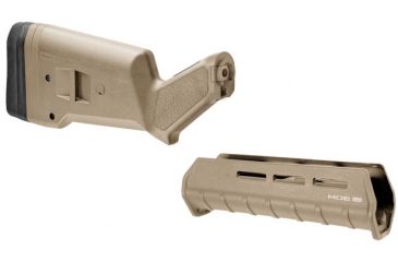 Image of Magpul Mossberg 500/590 SGA Stock &amp; M-LOK Forent Set, Flat Dark Earth MAG494FDE-KIT1