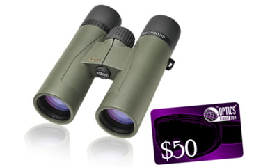 Image of Meopta Meopro HD 10x42mm Roof Prism Waterproof Binoculars 562550 w/ FREE 50 OpticsPlanet.com Gift Certificate 562550-KIT1