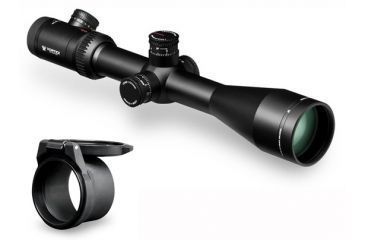 Image of Vortex Viper PST 4-16x50 FFP Rifle scope with EBR-1 MOA Reticle + Vortex Defender Flip Cap Objective Lens 50 (55-59 mm), Black O-50 PST-416F1-A-KIT2