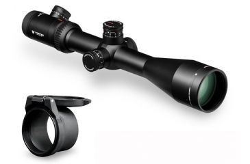 Image of Vortex Viper PST 4-16x50 Rifle Scopes with EBR-1 MOA Reticle + Vortex Defender Flip Cap Objective Lens 50 (55-59 mm), Black O-50 PST-416S1-A-KIT1