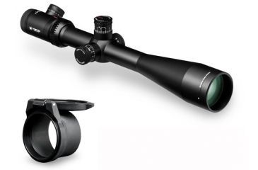 Image of Vortex Viper PST 6-24x50 Rifle scopes + Vortex Defender Flip Cap Objective Lens 50 (55-59 mm), Black O-50 PST-624S1-A-KIT1