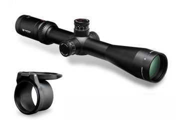 Image of Vortex Viper HS-T 4-16x44 mm Rifle Scope, 30 mm Tube, Second Focal Plane, Black, Hard Anodized, Non-Illuminated VMR-1 MOA Reticle, MOA Adjustment, w/ Vortex Defender Flip Cap, VHS-4309-KIT1