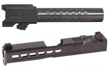 Image of Zev Technologies ZEV Dimpled Barrel For Glock 19 9mm 4 Inch Barrel Stainless Steel Finish w/ ZEV Technologies Dragonfly Complete Gen 4 Pistol Slide,Black G19 Absolute Cowitness w/RMR Cover Plate BPI-BBL-19-D-KIT3