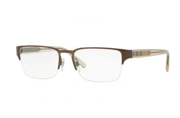 Image of Burberry BE1297 Single Vision Prescription Eyeglasses 1212-54 - Brushed Brown Frame