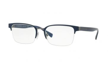 Image of Burberry BE1308 Progressive Prescription Eyeglasses 1221-54 - Gunmetal/matte Blue Frame