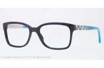 Image of Burberry BE2143 Progressive Prescription Eyeglasses 3399-53 - Blue Frame, Demo Lens Lenses