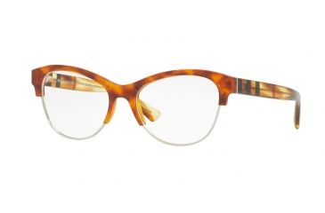 Image of Burberry BE2235 Single Vision Prescription Eyeglasses 3605-53 - Light Havana Frame