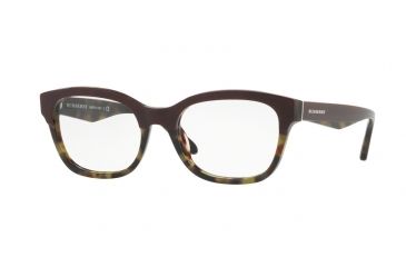 Image of Burberry BE2257F Bifocal Prescription Eyeglasses 3651-53 - Top Bordeaux/green Havana Frame