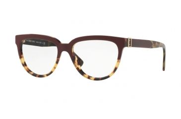 Image of Burberry BE2268 Single Vision Prescription Eyeglasses 3682-51 - Top Grad Red On Tortoise Frame