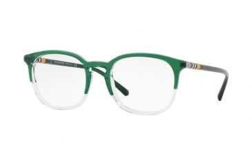 Image of Burberry BE2272 Single Vision Prescription Eyeglasses 3718-51 - Top Green On Crystal Frame