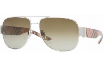 Image of Burberry BE3042 Progressive Sunglasses - Silver Brown Gradient Frame / 57 mm Prescription Lenses, 100513-5715