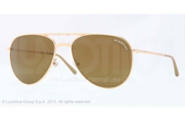 Image of Burberry BE3071 Single Vision Prescription Sunglasses BE3071-10175A-57 - Lens Diameter 57 mm, Frame Color Gold