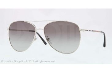 Image of Burberry BE3072 Single Vision Prescription Sunglasses BE3072-100511-57 - Lens Diameter 57 mm, Lens Diameter 57 mm, Frame Color Silver