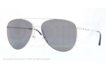 Image of Burberry BE3072 Single Vision Prescription Sunglasses BE3072-100587-57 - Lens Diameter 57 mm, Frame Color Silver