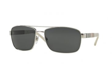 Image of Burberry BE3081 Progressive Prescription Sunglasses BE3081-100587-63 - Lens Diameter 63 mm, Frame Color Silver