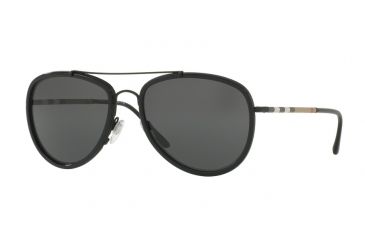 Image of Burberry BE3090Q Single Vision Prescription Sunglasses BE3090Q-121387-58 - Lens Diameter 58 mm, Frame Color Black Rubber/Black