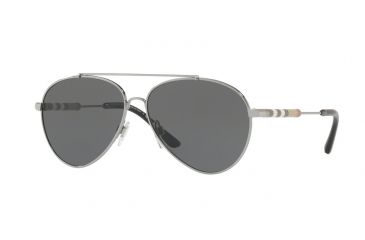 Image of Burberry BE3092Q Single Vision Prescription Sunglasses BE3092Q-100387-57 - Lens Diameter 57 mm, Frame Color Gunmetal
