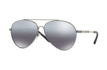 Image of Burberry BE3092Q Single Vision Prescription Sunglasses, 60mm, Matte Gunmetal, BE3092Q-101482-60-SV