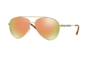 Image of Burberry BE3092Q Single Vision Prescription Sunglasses, 57mm, Brushed Light Gold, BE3092Q-11674Z-57-SV
