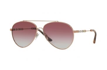 Image of Burberry BE3092Q Single Vision Prescription Sunglasses BE3092Q-126890-57 - Lens Diameter 57 mm, Frame Color Violet