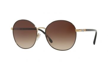 Image of Burberry BE3094 Progressive Prescription Sunglasses BE3094-114513-56 - Lens Diameter 56 mm, Frame Color Light Gold