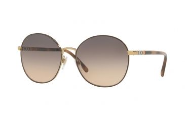 Image of Burberry BE3094 Progressive Prescription Sunglasses BE3094-1257G9-56 - Lens Diameter 56 mm, Frame Color Light Gold