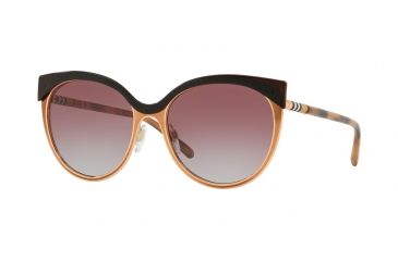 Image of Burberry BE3096 Progressive Prescription Sunglasses BE3096-126390-55 - Lens Diameter 55 mm, Frame Color Copper/pink Gold
