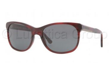 Image of Burberry BE4123 Single Vision Prescription Sunglasses BE4123-332287-5718 - Lens Diameter 57 mm, Frame Color Red Havana