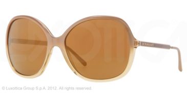Image of Burberry BE4126 Single Vision Prescription Sunglasses BE4126-33706H-59 - Lens Diameter 59 mm, Frame Color Hazelnut Gradient Yellow
