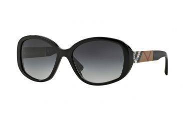 Image of Burberry BE4159 Single Vision Prescription Sunglasses BE4159-34338G-57 - Lens Diameter 57 mm, Frame Color Black