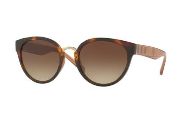 Image of Burberry BE4249 Sunglasses 331613-53 - Light Havana Frame, Brown Gradient Lenses