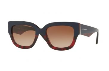 Image of Burberry BE4252 Single Vision Prescription Sunglasses BE4252-365213-53 - Lens Diameter 53 mm, Frame Color Top Blue On Red Havana