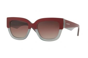 Image of Burberry BE4252 Single Vision Prescription Sunglasses BE4252-3653E2-53 - Lens Diameter 53 mm, Frame Color Top Bordeaux On Grey