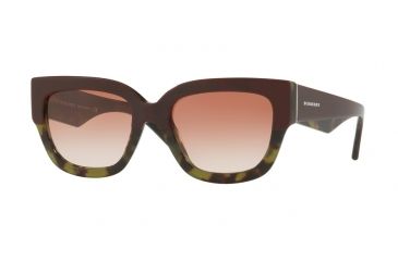 Image of Burberry BE4252F Single Vision Prescription Sunglasses BE4252F-365113-55 - Lens Diameter 55 mm, Frame Color Top Bordeaux On Green Havana