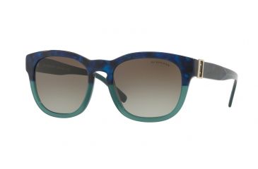 Image of Burberry BE4258F Single Vision Prescription Sunglasses BE4258F-36778E-56 - Lens Diameter 56 mm, Frame Color Blue Havana/green