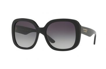 Image of Burberry BE4259 Single Vision Prescription Sunglasses, 56mm, Black, BE4259-30018G-56-SV