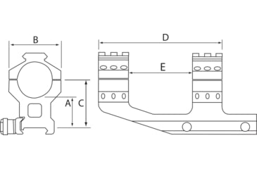 Image of Burris AR-PEPR Scope Mount 34mm w/Picatinny Tops, 20moa Rifle Scope, Matte 410345