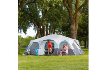 Image of Bushnell 12 Person FRP Cabin Tent, Blue/Gray/Dark Gray, 50007