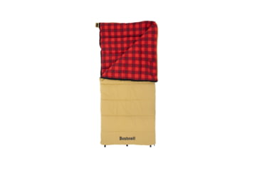 Image of Bushnell 30F Rectangular Canvas Sleeping Bag, Tan/Red, 50069