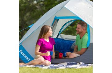 Image of Bushnell 4 Person FRP Dome Tent, Blue/Gray/Dark Gray, 50005