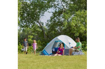 Image of Bushnell 4 Person FRP Dome Tent, Blue/Gray/Dark Gray, 50005