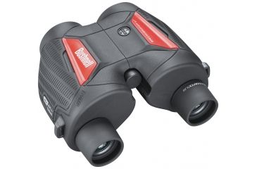 Image of Bushnell 8X25 Spectator Sport Porro Permafocus Binoculars, Black/Red, BS1825