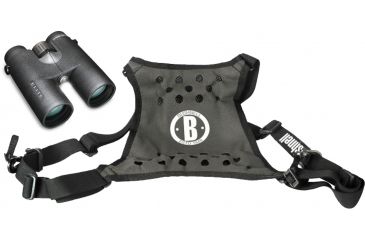 Image of Bushnell 8x42mm Elite E2 Roof Prism Binoculars, Matte Black w/ ED Glass and Bushnell Deluxe Binocular Harness Strap, 628042ED-KIT1