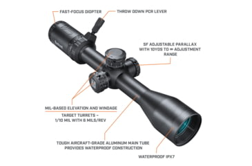 Image of EDEMO Bushnell AR Optics Rifle Scope, 3-9x40mm, 1 in Tube, Second Focal Plane, Drop Zone-223, Black, AR73940, EDEMO1