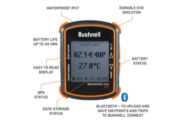 Image of Bushnell BackTrack Mini GPS Trip Navigation, 128x128, Black, GPSBTM