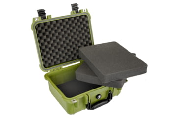 Image of Bushnell Compact 13.37in Waterproof Gear Hard Case w/ Foam, Green, Standard, BN00001-GRN