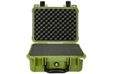 Image of Bushnell Compact 13.37in Waterproof Gear Hard Case w/ Foam, Green, Standard, BN00001-GRN