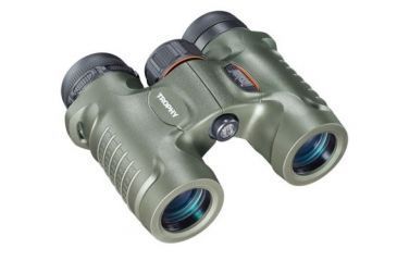 Image of Bushnell Trophy 10x28mm Roof Prism Binoculars, Green, Box 332810